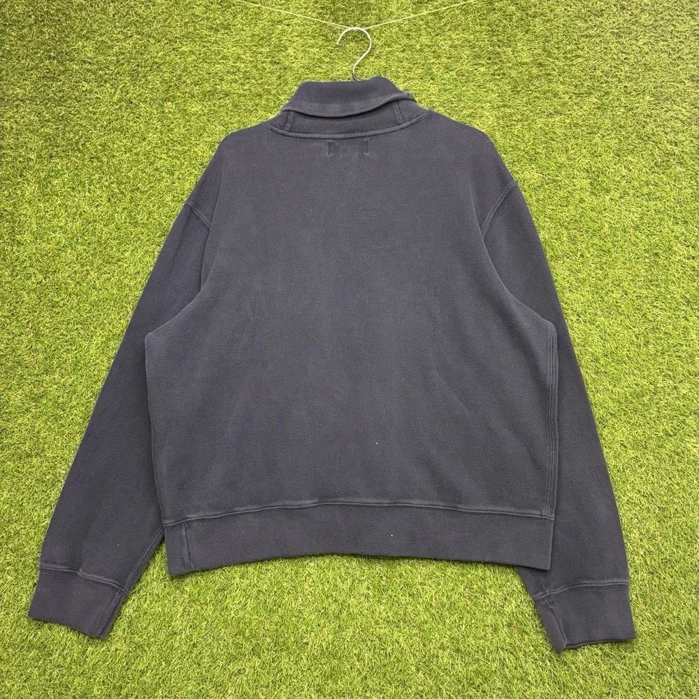 POLO RALPH LAUREN Sweater Mens 2XL Luxury Shawl-Collar Pullover in Navy Blue
